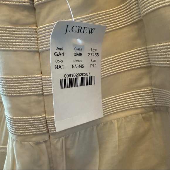 J.Crew Ivory Striped Strapless Textured Dress – Women’s Size 12P - Picture 5 of 5